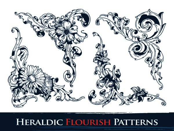 free vector Ornate Pattern Vector Material Ornate Lace Patterns